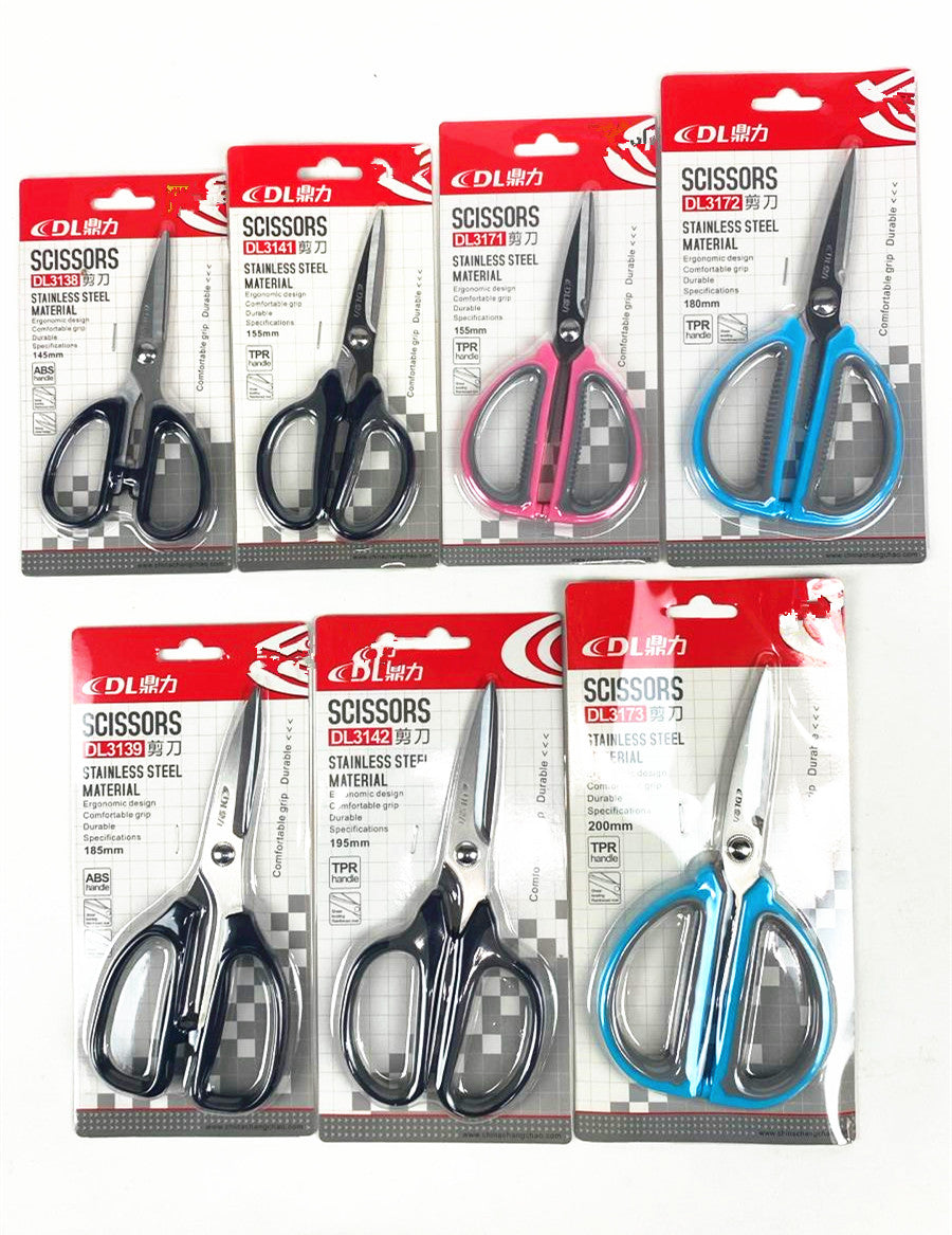 1pc Stainless Steel Scissors Ergonomic Design Comfortable Grip Home School