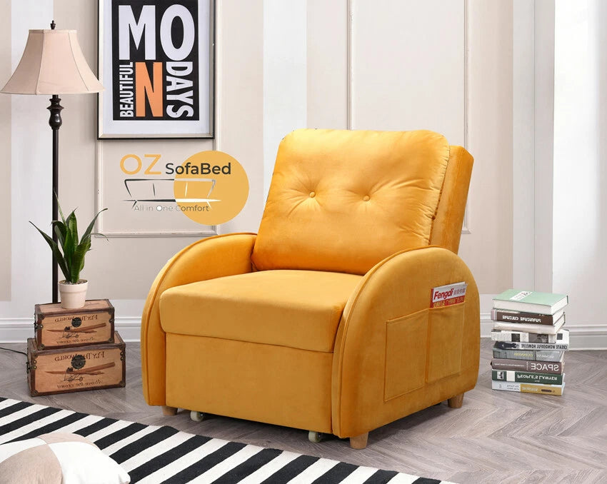 Pull Out Sofabed Single Seater Multi Function Bed Chaise Pocket Sofa ZY-2033