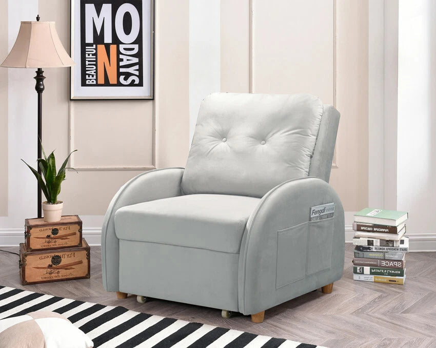 Pull Out Sofabed Single Seater Multi Function Bed Chaise Pocket Sofa ZY-2033