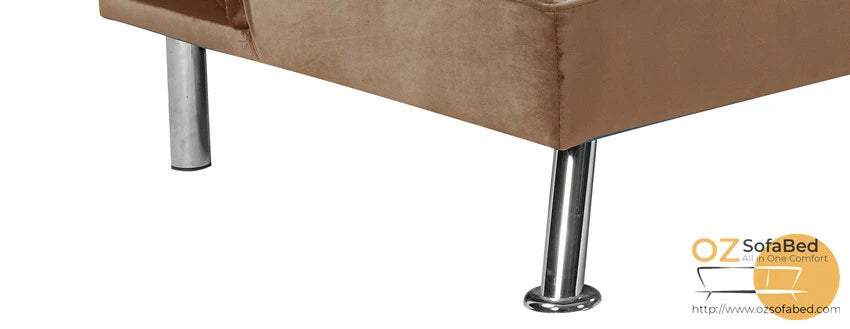 3 Seater Sofabed Velvet Fabric Soft Doll Cotton Filling Metal Leg Sofa Bed ZY-900