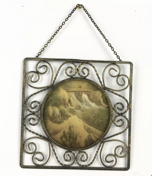 4x Square Metal Hanging Round Photo Frame Vintage Style Wall Art Decor JBA3060