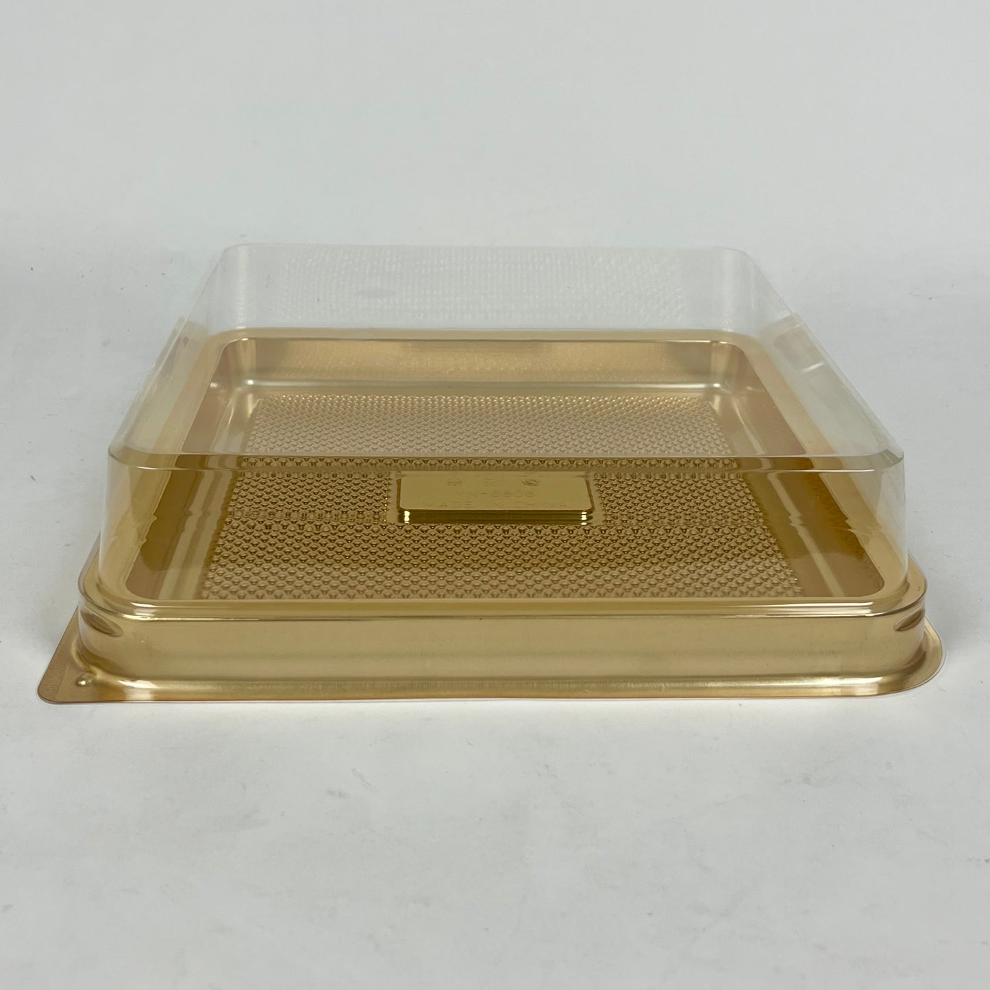 Plastic Serving Tray with Lid Platters Gold Catering Packaging Box Holder