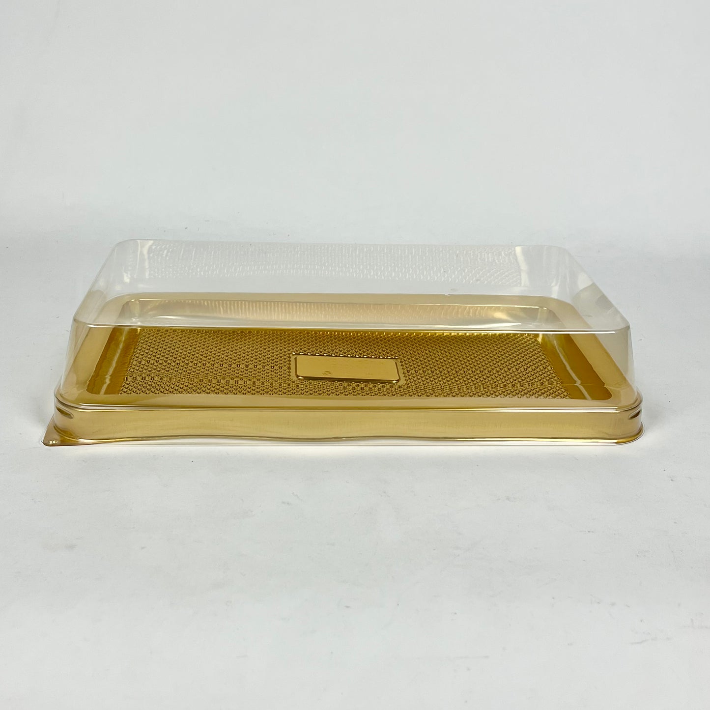 Plastic Serving Tray with Lid Platters Gold Catering Packaging Box Holder