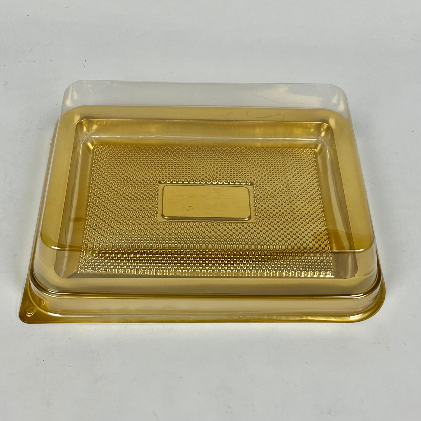 Plastic Serving Tray with Lid Platters Gold Catering Packaging Box Holder