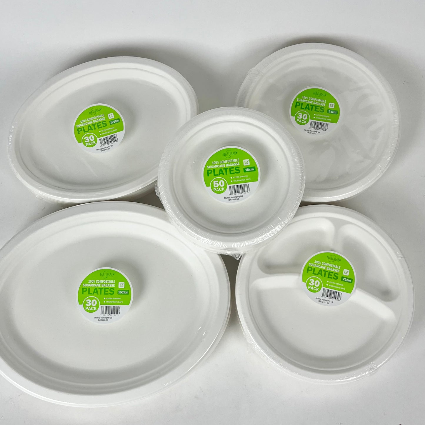 100% Compostable Sugarcane Disposable Plates & Bowls Birthday Party Wedding