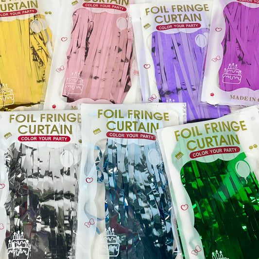 Foil fringe curtain