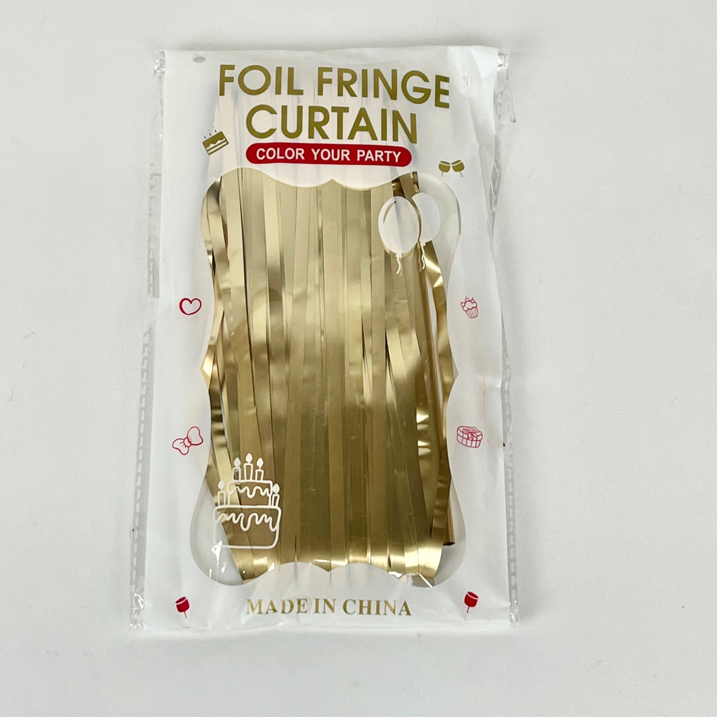 Foil fringe curtain