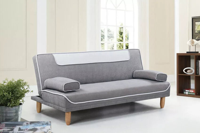 3 Seater Sofabed 2 Color Piping Design Solid Wood Base Sofa Bed Living ZY-2031