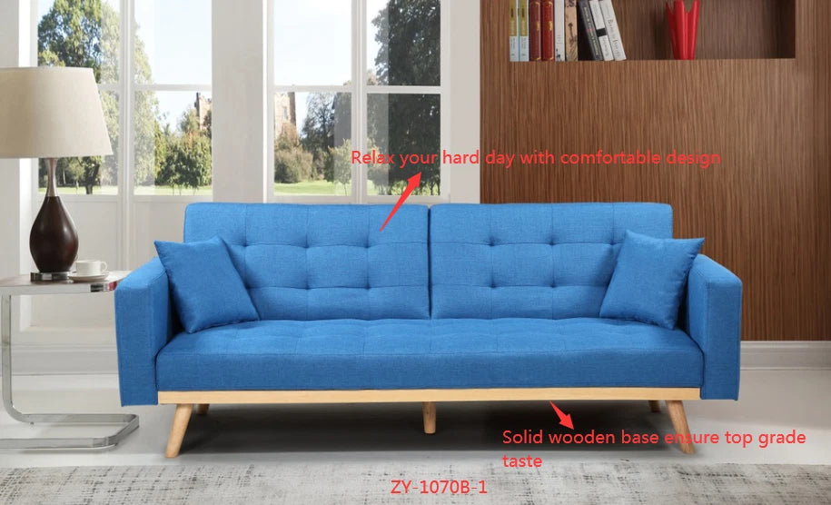 3 Seater Sofabed Solid Wood Base Sofa Bed Seat Chair ZY-1070B-1 MEL FREE POSTAGE