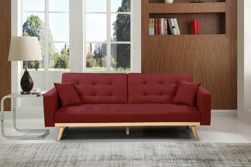 3 Seater Sofabed Solid Wood Base Sofa Bed Seat Chair ZY-1070B-1 MEL FREE POSTAGE