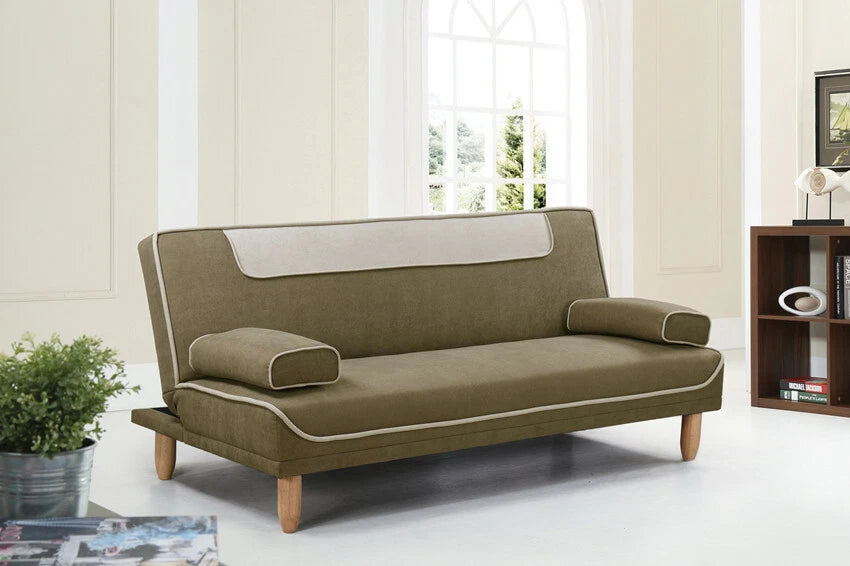 3 Seater Sofabed 2 Color Piping Design Solid Wood Base Sofa Bed Living ZY-2031