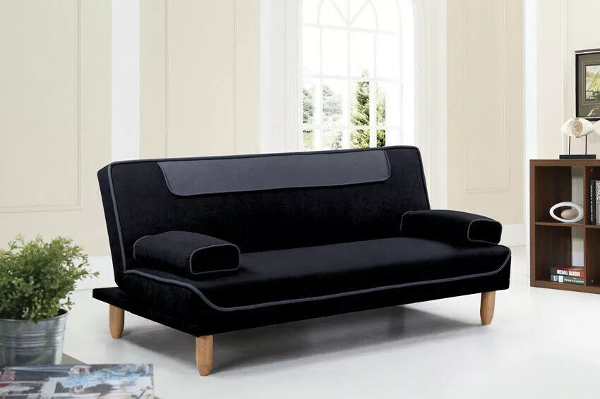 3 Seater Sofabed 2 Color Piping Design Solid Wood Base Sofa Bed Living ZY-2031