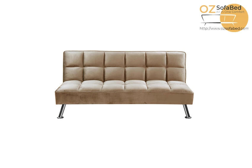 3 Seater Sofabed Velvet Fabric Soft Doll Cotton Filling Metal Leg Sofa Bed ZY-900