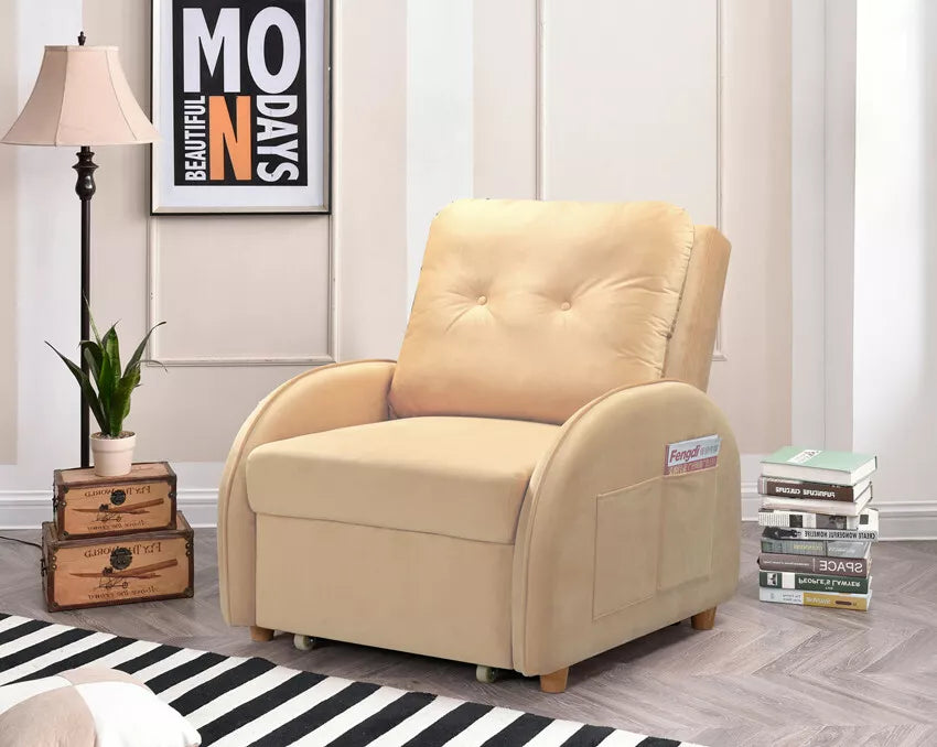 Pull Out Sofabed Single Seater Multi Function Bed Chaise Pocket Sofa ZY-2033
