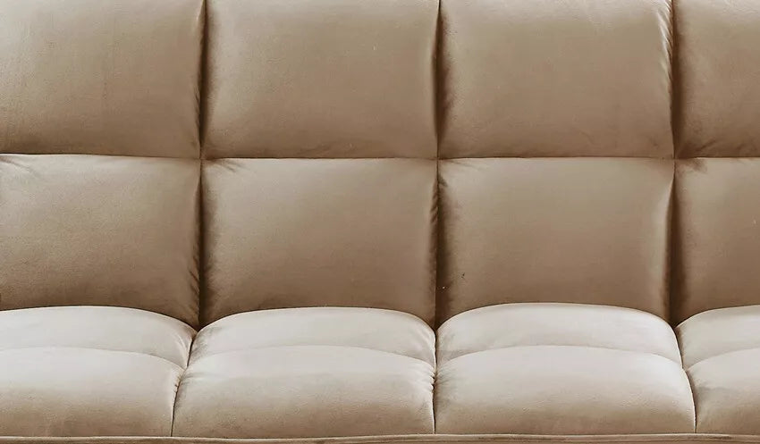 3 Seater Sofabed Velvet Fabric Soft Doll Cotton Filling Metal Leg Sofa Bed ZY-900