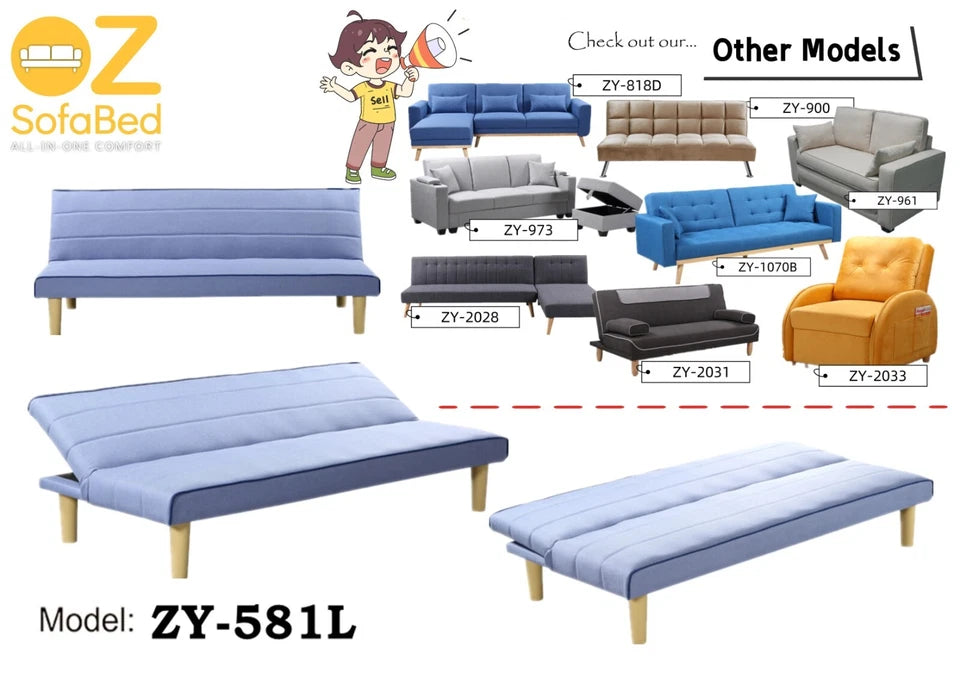 Sofabed Wooden Leg Sofa Bed Chair Living Room Apartment Lounge Couch ZY-581L