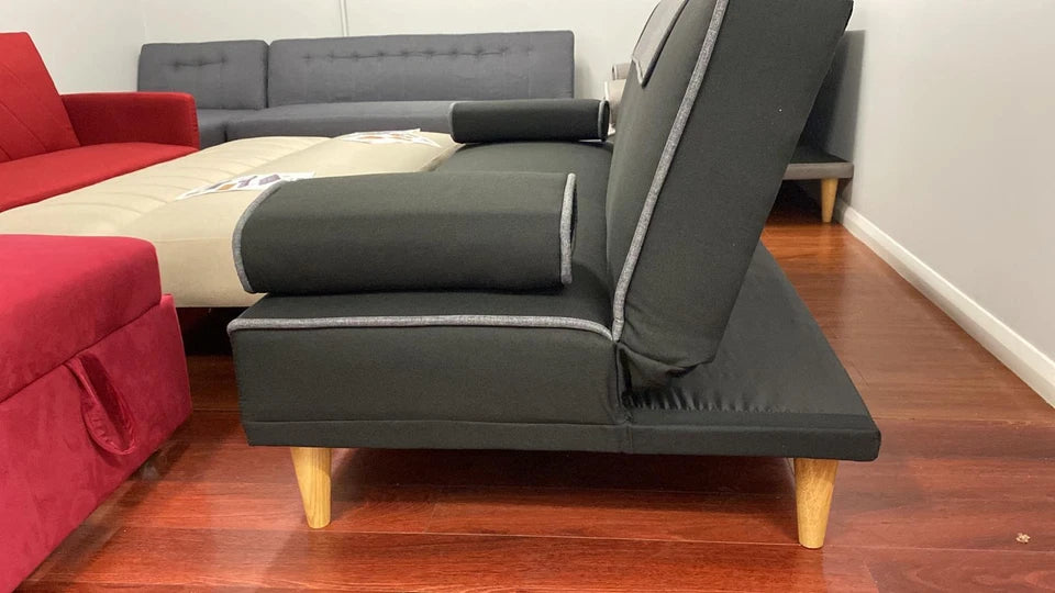 3 Seater Sofabed 2 Color Piping Design Solid Wood Base Sofa Bed Living ZY-2031